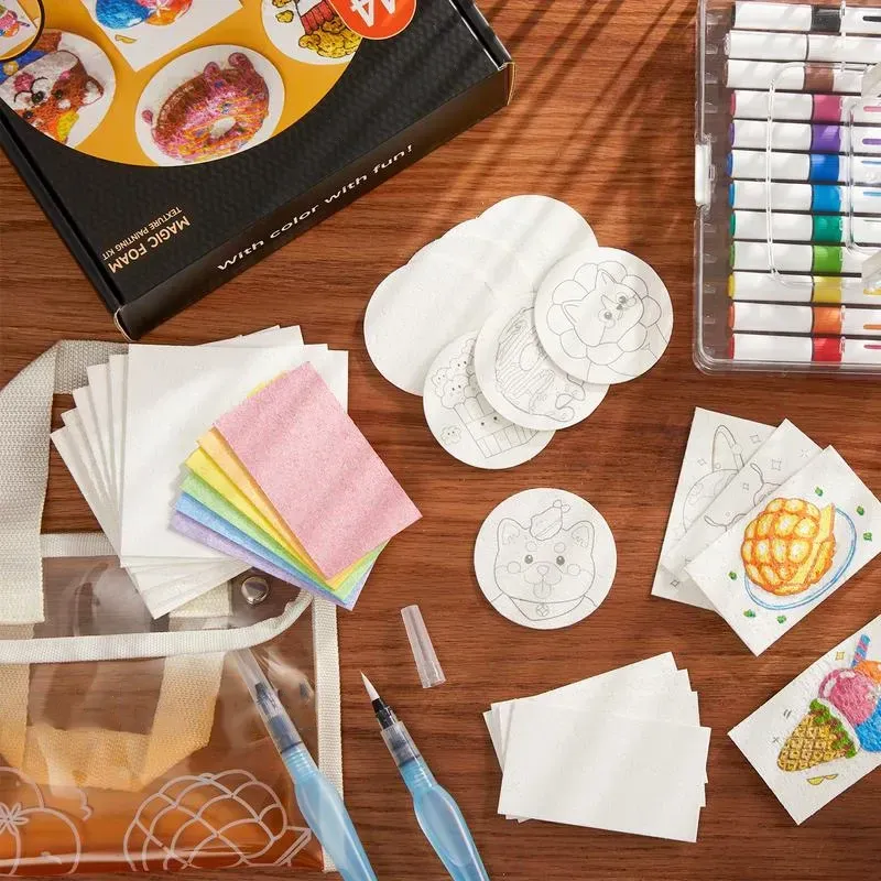 Magic 3D Foam Texture Painting Kit in use